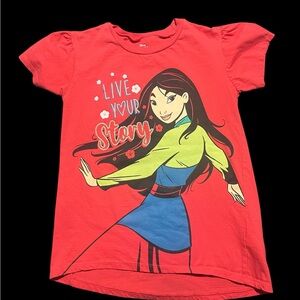 Disney Kids Red Mulan Graphic T-Shirt